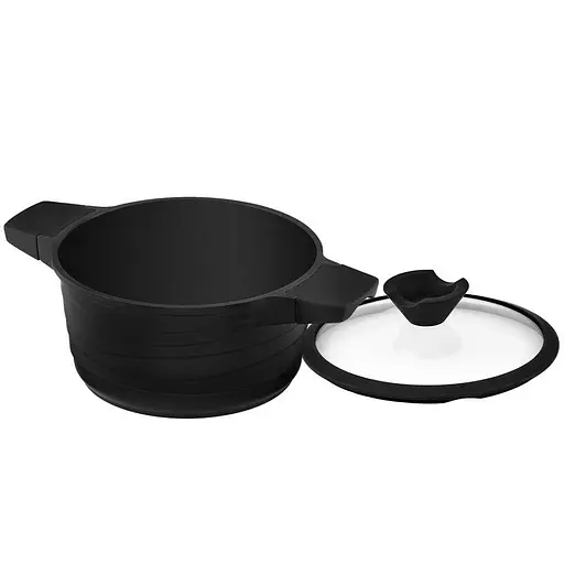 Кастрюля алюминиевая с антипригарным покрытием Lessner Black Pro New 4.7 л d 24 см (55872-24) - фото 2