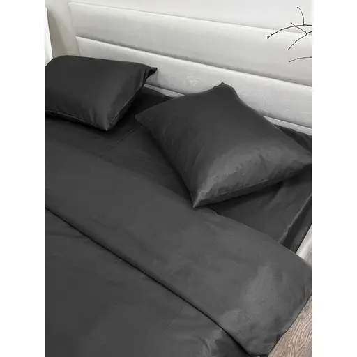 Комплект постільної білизни Ecotton Black євро полісатин чорний (25187) - фото 2