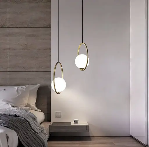 Підвісний світильник в корпусі латунь у формі кола | Line F | Арт. AA356-200 M - фото 1