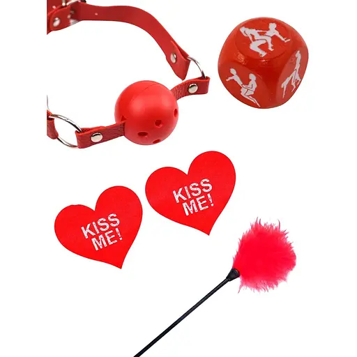 БДСМ набір Passion Лайт Kiss Me 4 предмети червоний (4821002029358)