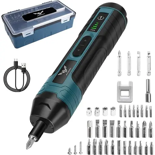 JENABOM Електрична акумуляторна викрутка Пряма маленька викрутка 3,6 В Перезаряджувана 5 Нм Макс. Регульований крутний момент