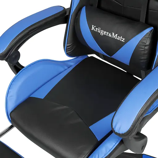Кресло геймерское Kruger & Matz GX-150 с подставкой для ног Black/Blue - фото 8