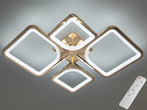 Світлодіодна пристельова люстра з регулюванням яскравості, 72W, золото - фото 1