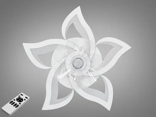 Унікальна стельова світлодіодна люстра вентилятор з пультом, 90W, біла - фото 1