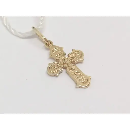 Золотий хрестик Родинні коштовності. Розп'яття Христа. 140785 - фото 2