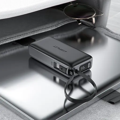 УМБ Acefast 10000mAh 30W PD USB-C witch cable, USB-A, Li-Pol, M7 Black - фото 6