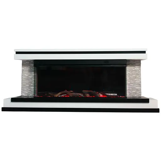 Електричний камін трьохсторонній Binelli Long 3D Bluetooth звук потріскування дров 1500Вт (10081650)