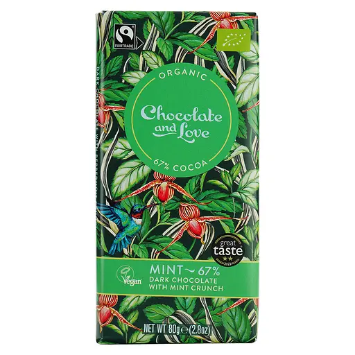 Шоколад Chocolate and Love чорний з хрусткою м'ятою 80 г - фото 2