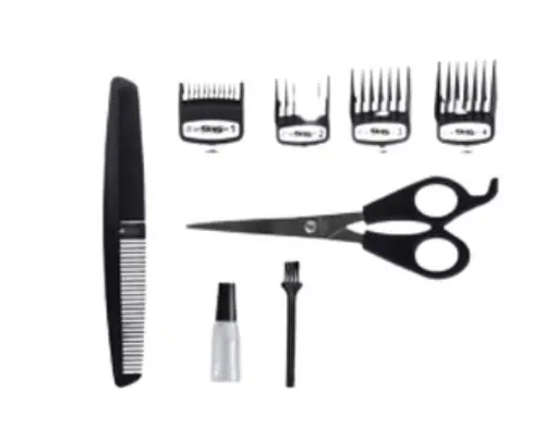 Машинка для стрижки волос с мощным мотором DSP 90037 для самостоятельного стрижения дома с насадками разной длины 10 Вт Черный - фото 4