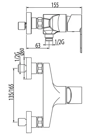 Змішувач для душа Tres BM 139168 Хром - фото 4