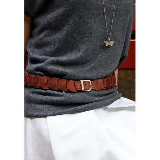 Женский кожаный бохо-ремень BlankNot Crazy Horse светло-коричневый  - фото 5