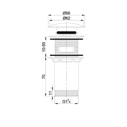 Донный клапан Omnires click-clack matt white (A706BM) - фото 2