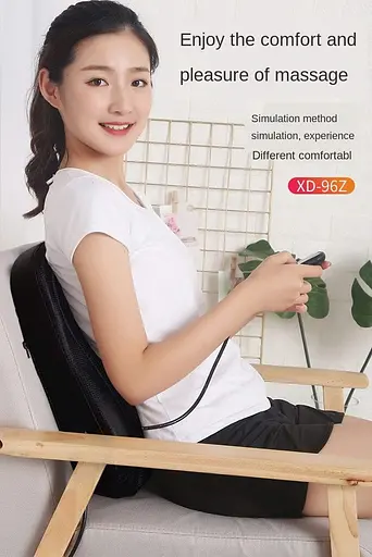 Массажная роликовая подушка для шеи, спины и тела Junsu 96Z Черный - фото 9