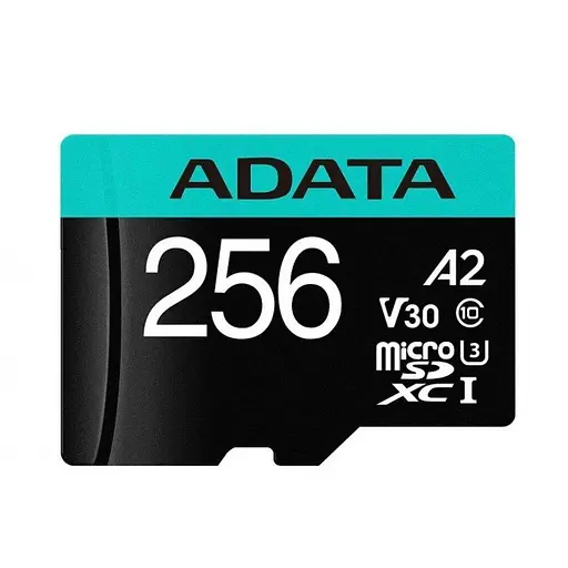 Карта пам'яті ADATA microSDXC (UHS-1 U3) Premier Pro 256Gb Class 10 V30S A2 (R-100Mb/s W85Mb/s) (AUSDX256GUI3V30SA2-RA1) - фото 1