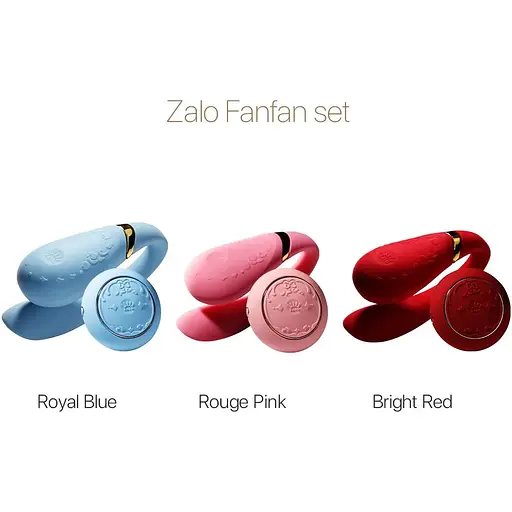 Смартвібратор для пар Zalo Fanfan set Bright Red, пульт ДК - фото 9