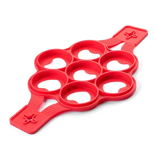 Силіконова форма для приготування оладок та яєчні у формі серця Cake Maker, A-plus Червоний 83896 - фото 4