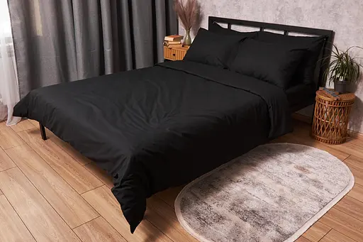 Пододеяльник Moon&Star Бязь Gold Люкс Black Полуторный Евро 160x220 см - фото 1