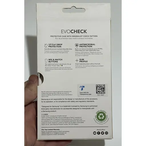 Оригінальний протиударний чохол Tech21 Evo Check для Samsung Galaxy S20 Black - фото 7