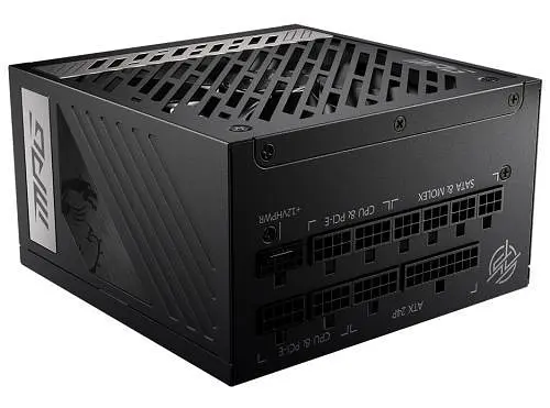 Блок питания 850 Вт, MSI MPG A850G PCIE5, черный, модульный, 80+ золотистый, Active PFC, 13,5 см, 8xSATA/4xMolex/6x6+2-pin + - фото 1
