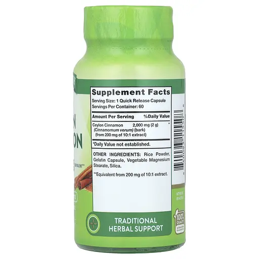 Кориця цейлонська Nature's Truth Concentrated Ceylon Cinnamon 2000 мг 60 капсул швидкого вивільнення - фото 2