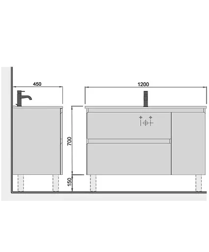 Тумба Мойдодир Baki 120-U з умивальником SU-120 Білий - фото 10