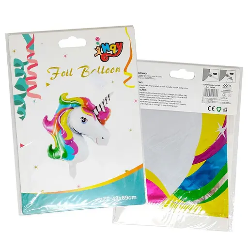 Кулька фольгована Одноріг, 75 см, 30 мкм