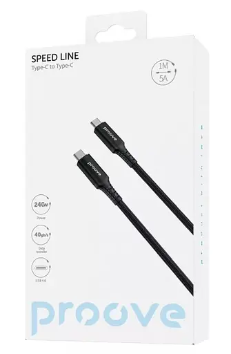 Кабель Proove Speed Line Type-C to Type С 240W USB 4.0 1m (CCSL60002201) - фото 2