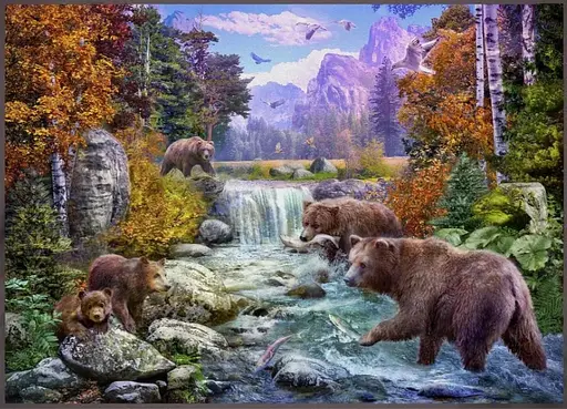 Алмазна мозаїка на підрамнику Ведмеді 40×50 см 71821_BGLE - фото 1