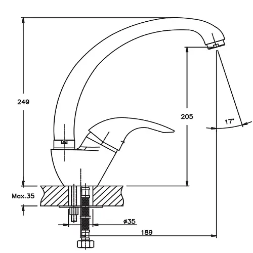 Змішувач для кухні Haiba VIOLET 011 (HB0398) - фото 2