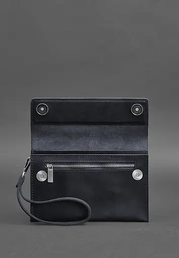 Кожаный мужской клатч-барсетка 3.0 синий Crazy Horse - фото 6