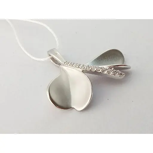 Серебряная подвеска Аметист с фианитами 1373617 - фото 2