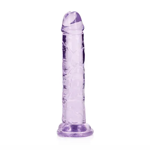 Фалоімітатор RealRock Crystal Clear Realistic Dildo 6'' 14.5 см фіолетовий - фото 6