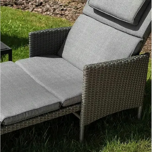 Садовый шезлонг Di Volio Breso из серого ротанга - фото 5