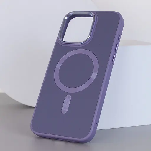 Шкіряний чохол Epik Bonbon Leather Metal Style with MagSafe для Apple iPhone 13 Pro 6.1 Сірий/Lavender - фото 3