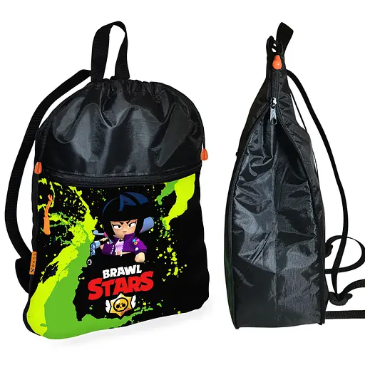 Рюкзак-мешок для обуви,спортивной формы Бравл Старс детская сумка для сменки с расширителем (01218)