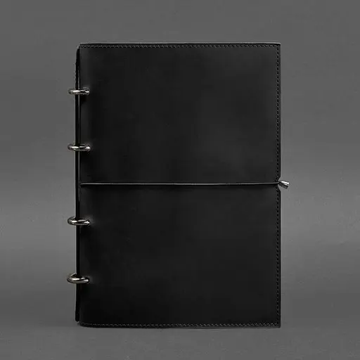 Шкіряний блокнот А4 на кільцях (Софт-бук) 9.0 в м'якій обкладинці чорний Crazy Horse - фото 7