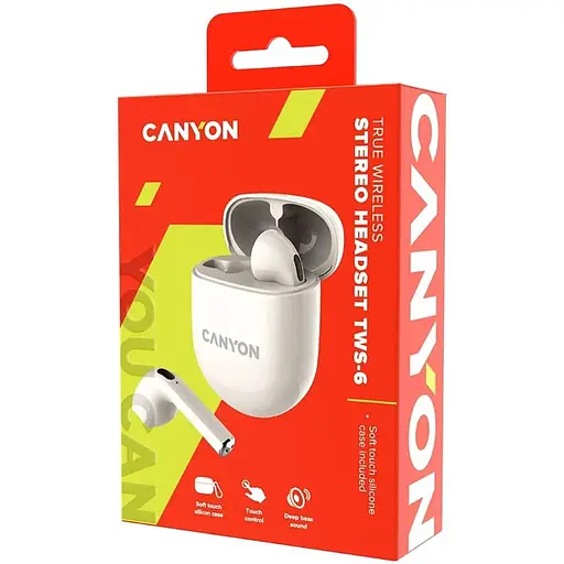 Наушники Canyon TWS headset TWS-6 Beige (CNS-TWS6BE) - фото 8