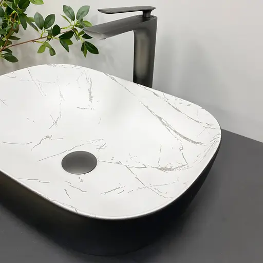 Умивальник VBI Ravenna marmo black matt накладний VBI-011220, Чорний матовий - фото 4
