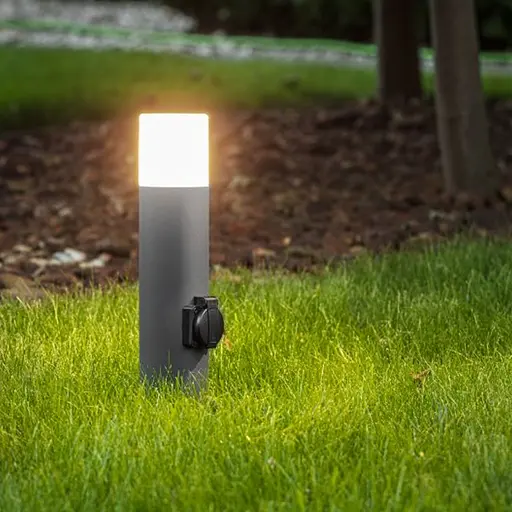 Світильник садовий з розеткою CORTA-P E27 IP44 40 см графіт | Line F | Арт. OS-CORP40G-30 - фото 3