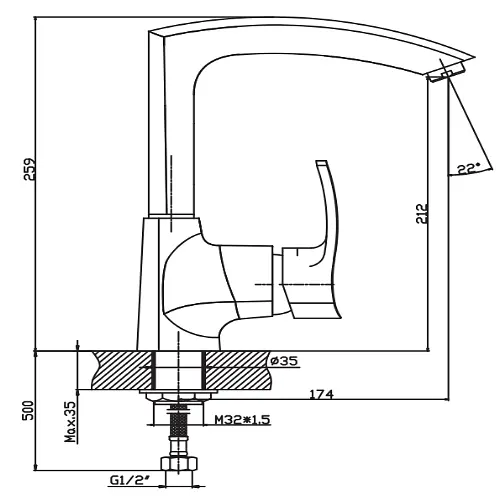 Змішувач для кухні Haiba FOCUS 018 HB0132 - фото 2