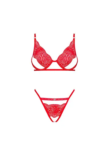 Комплект білизни Obsessive Mellania L/XL червоний - фото 6