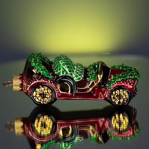 Ялинкова прикраса Різдвяні історії Різдвяний кабріолет скло (4820001154825) - фото 2