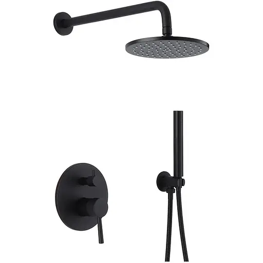 Душова система Wezer EKO17B-01-BLACK, нержавіюча сталь, Чорний матовий - фото 1