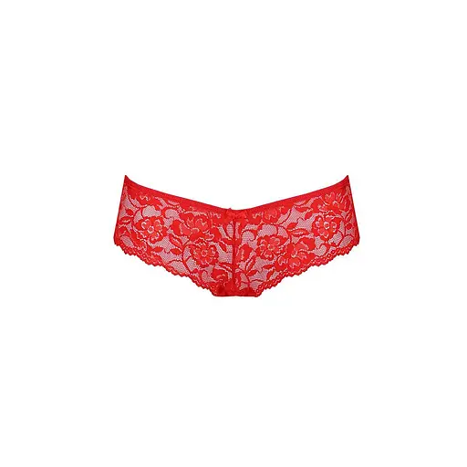 Трусики-бразиліана з мережива квіткового Raja Thong red - Passion L/XL - фото 5