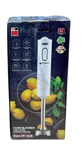Блендер занурювальний Hoffmans HM-8036 нержавіюча сталь 2 швидкості 1000 Вт Білий - фото 3