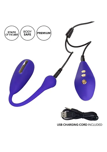 Віброяйце Calexotics Estim Remote Kegel, 7.5 см (синій) - фото 2