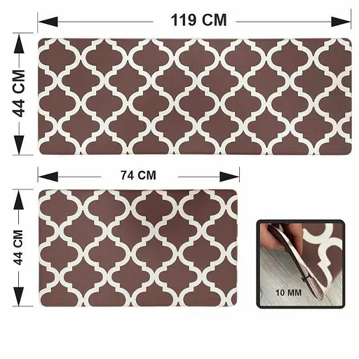 Коврики кухонные набор Lovely Svi 2 шт: 44x74 x1 см и 44 x119 x1см Коричневый - фото 2