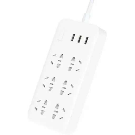 Подовжувач Xiaomi Mi Power Strip (6 розеток + 3 USB-port) фільтр універсальний білий - фото 1