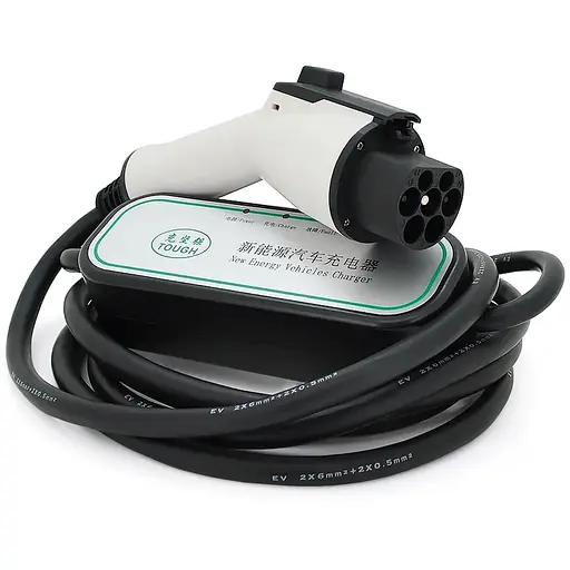 Зарядное устройство для электромобиля DC: 220V/32A, длина кабеля 10m, IP67, разъем GB/T, LED-индикация