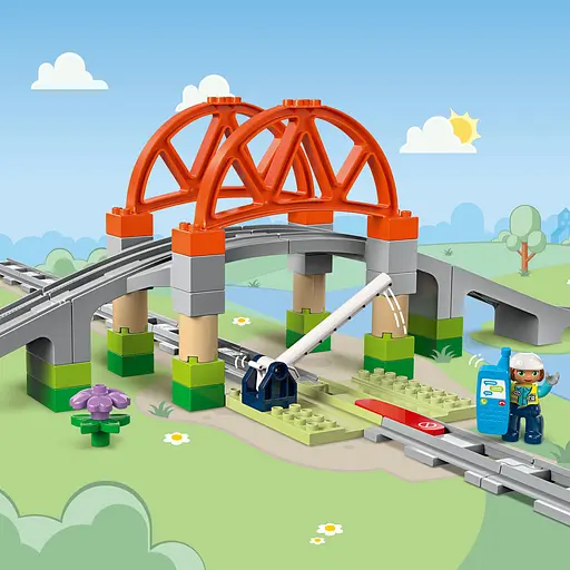 Конструктор LEGO DUPLO Додатковий набір. Залізничний міст і колії 42 деталі (10426) - фото 14